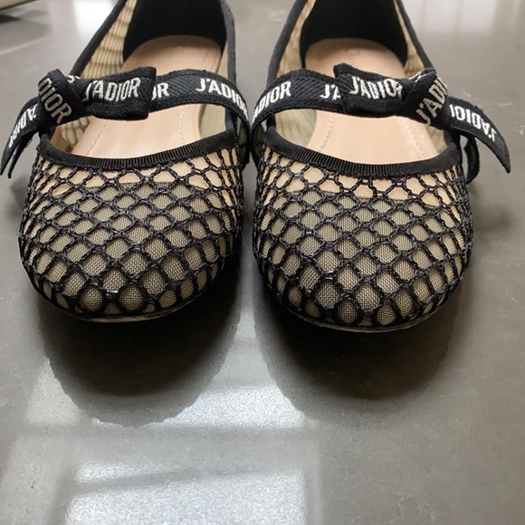 Dior Black Mesh Miss J'Adior Flats - Picture 3 of 7